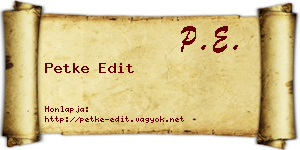 Petke Edit névjegykártya
